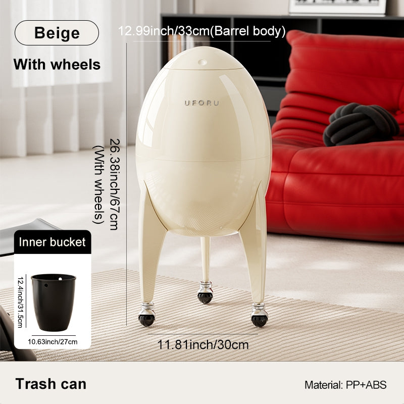 [Poubelle décorative à roues] 1 pc Poubelle UFORU Design Fusée Créatif — Monptitlou