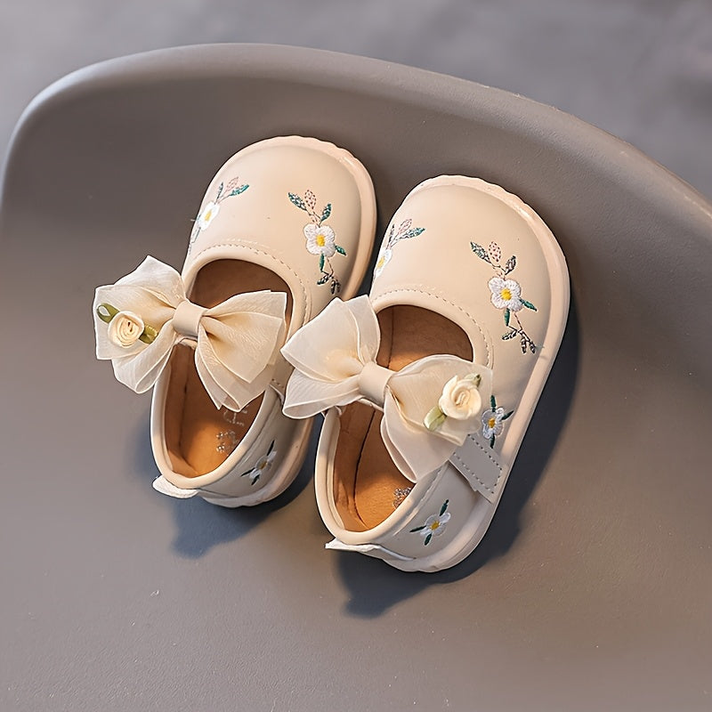 Chaussures plates pour filles avec nœud décoratif — Monptitlou