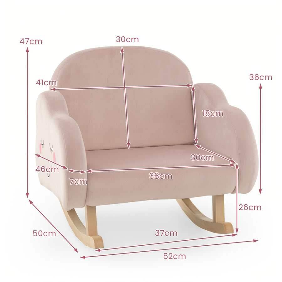 Fauteuil à bascule rembourré, pieds robustes avec embouts — Monptitlou