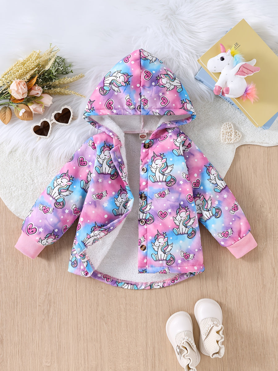 Veste Décontractée Mode Licorne pour Filles, Manches Longues, Capuche — Monptitlou