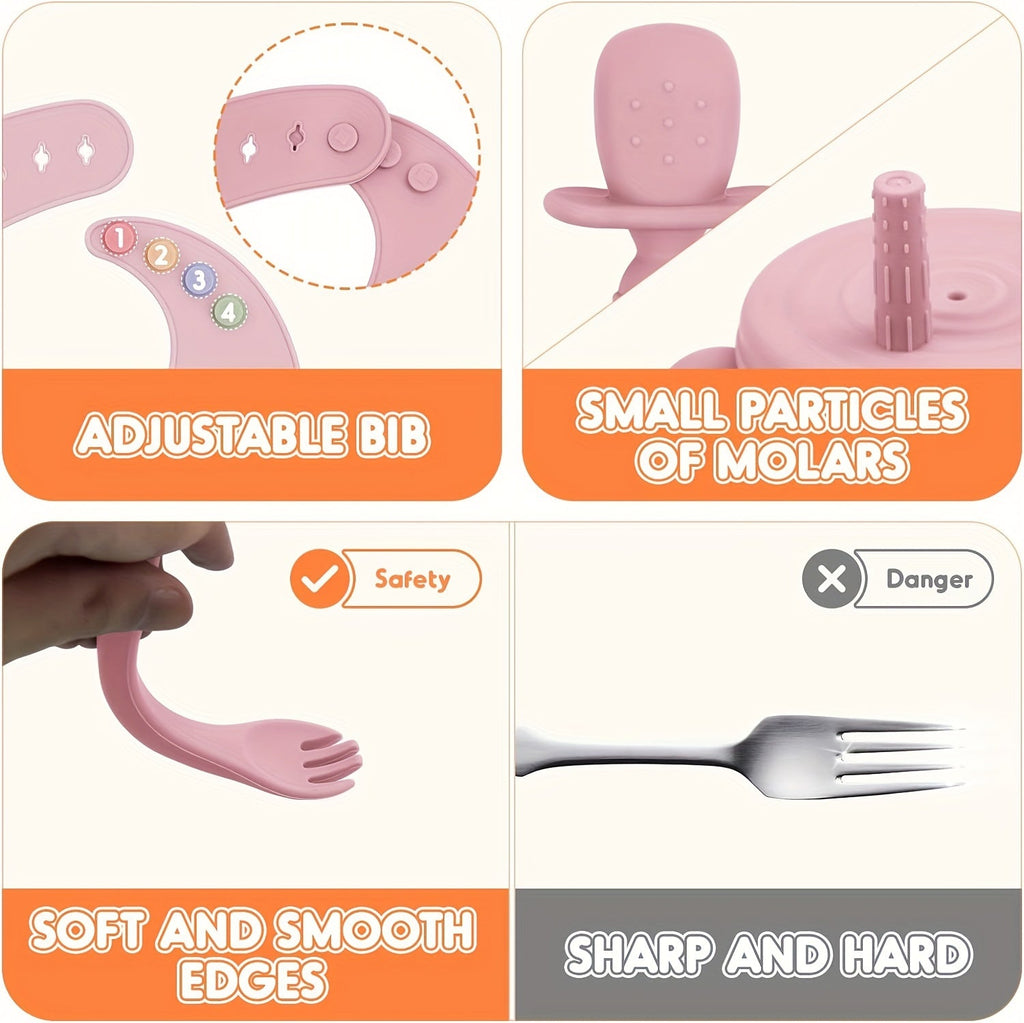 Ensemble d'alimentation pour bébé en silicone, 10 pièces — Monptitlou