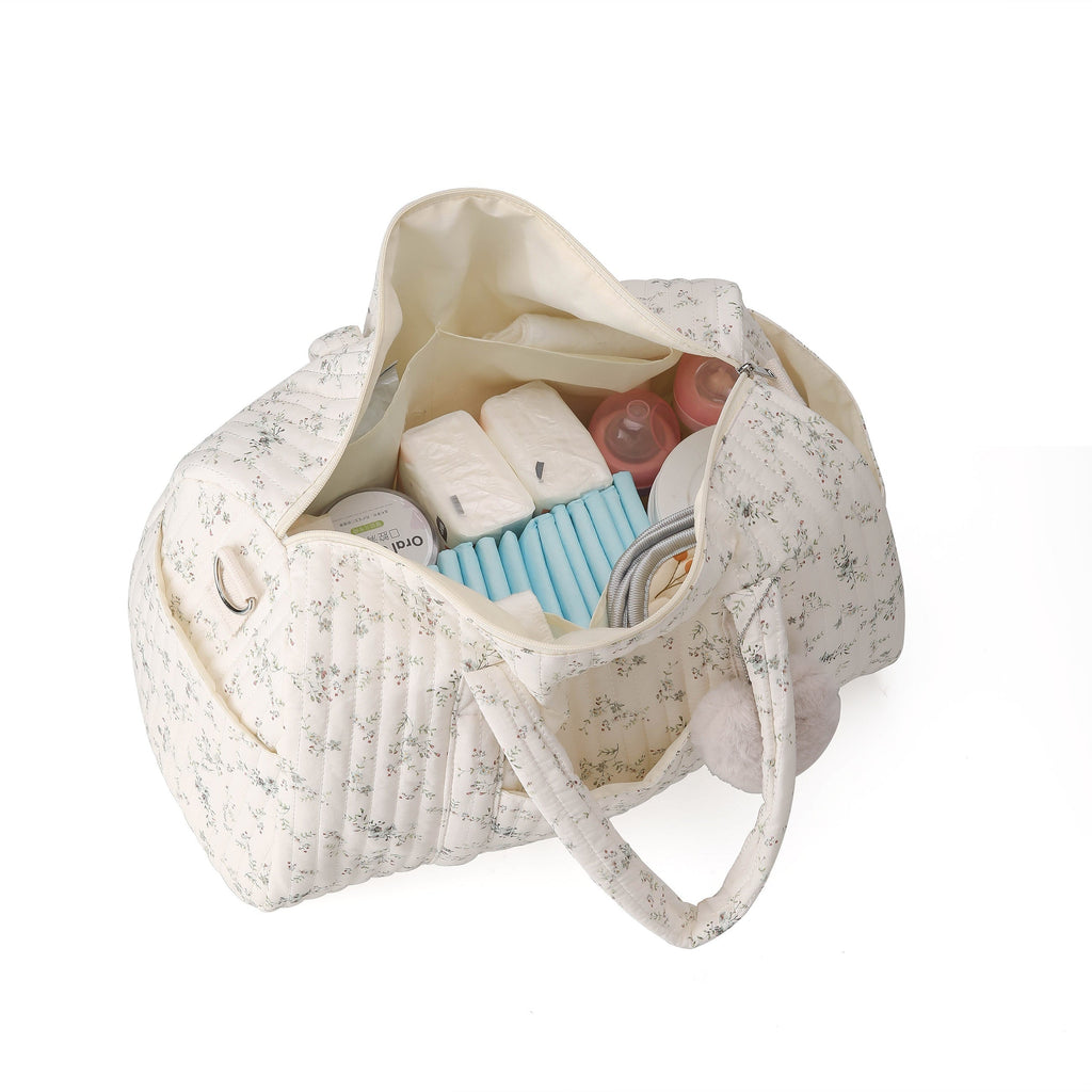 Sac à langer en polyamide imprimé floral avec grande capacité et design convivial pour les voyages