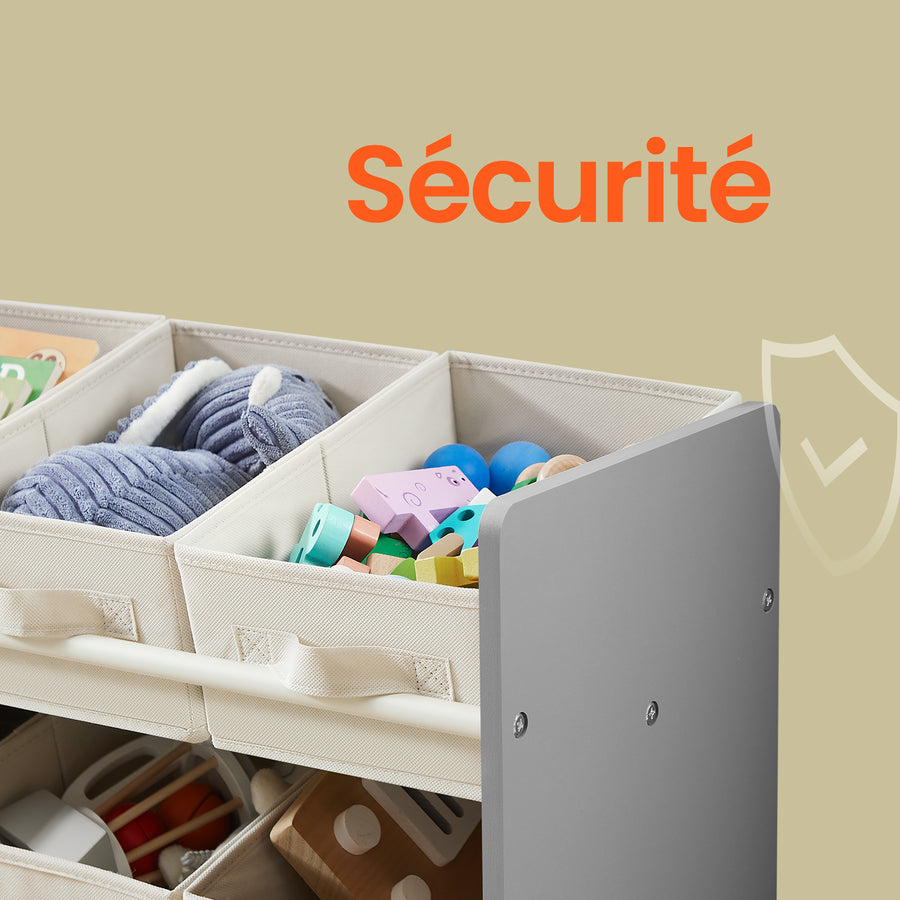 Étagère, 9 Boîtes de Rangement en Tissu Non-tissé, Spacieuse — Monptitlou