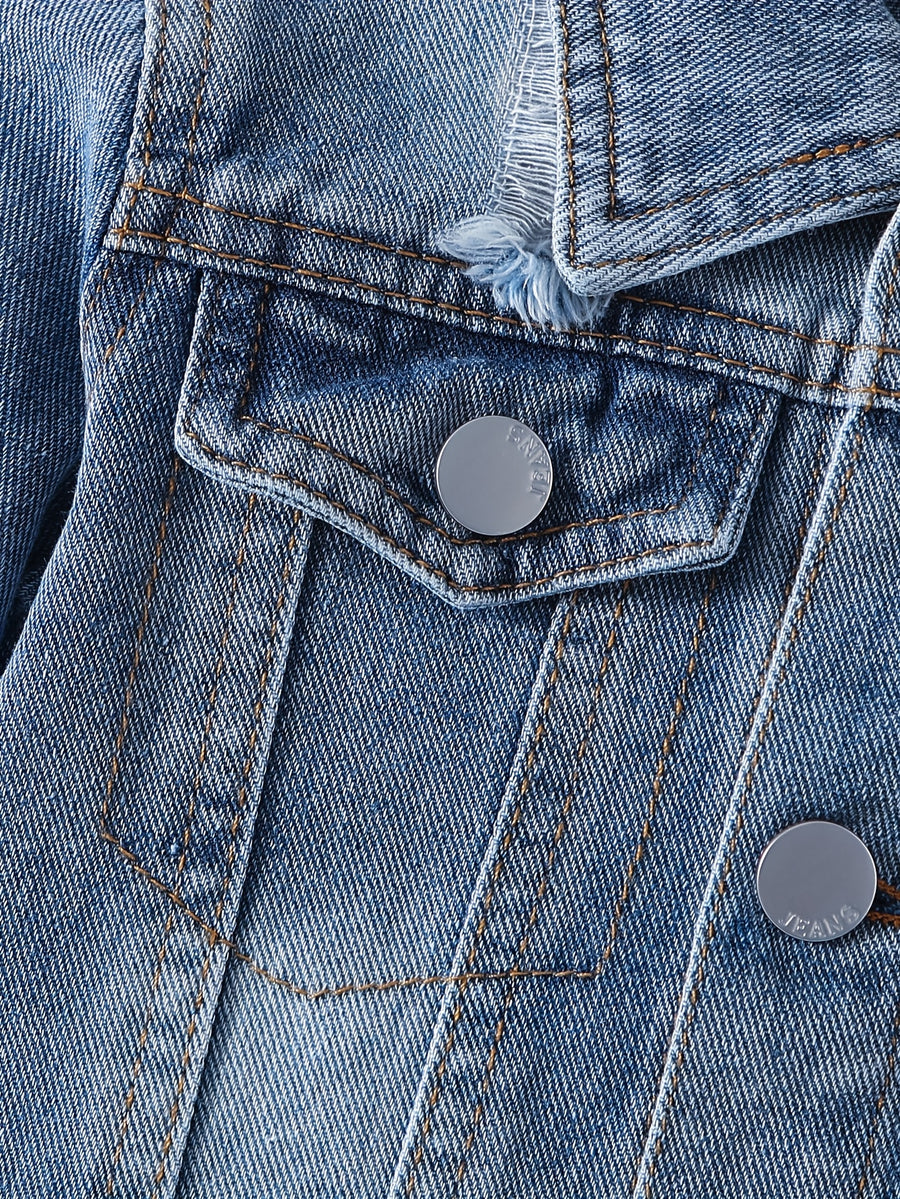 Veste en jean délavé bleu clair motif petit ours garçon, photo 18