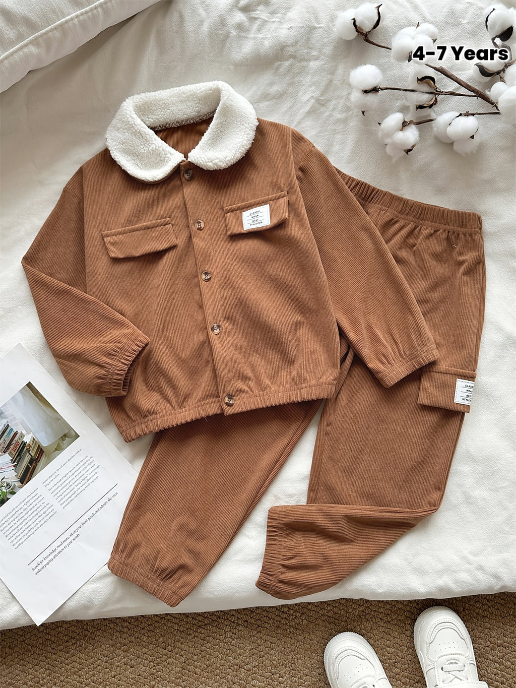 Ensemble 2 pièces pour garçons : Costume en velours côtelé — Monptitlou
