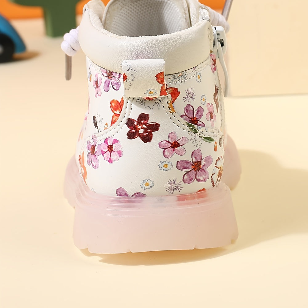 Bottes tendance à imprimé floral pour bébés filles, bottes antidérapantes résistantes à l'usure pour toutes les saisons