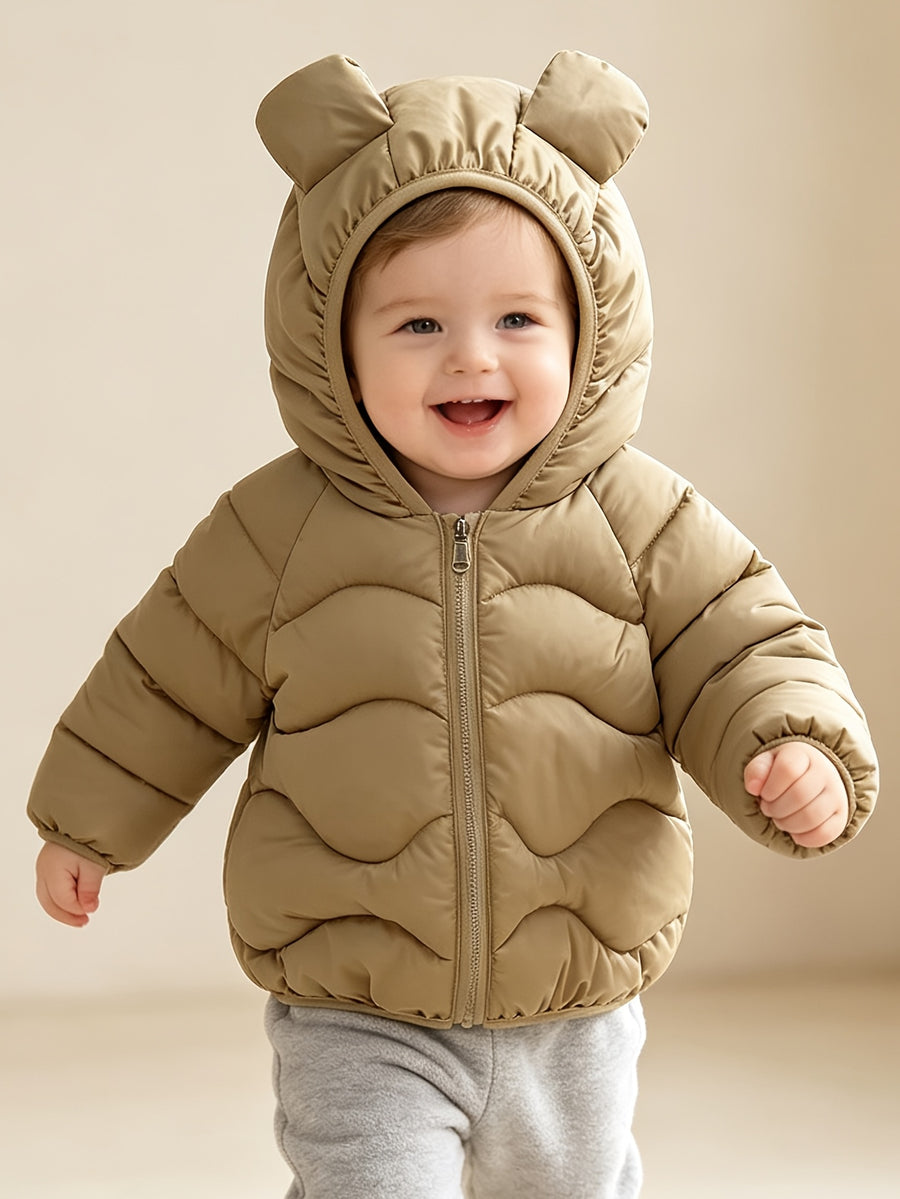 Veste parka imprimée kaki légère et chaude pour bébé — Monptitlou