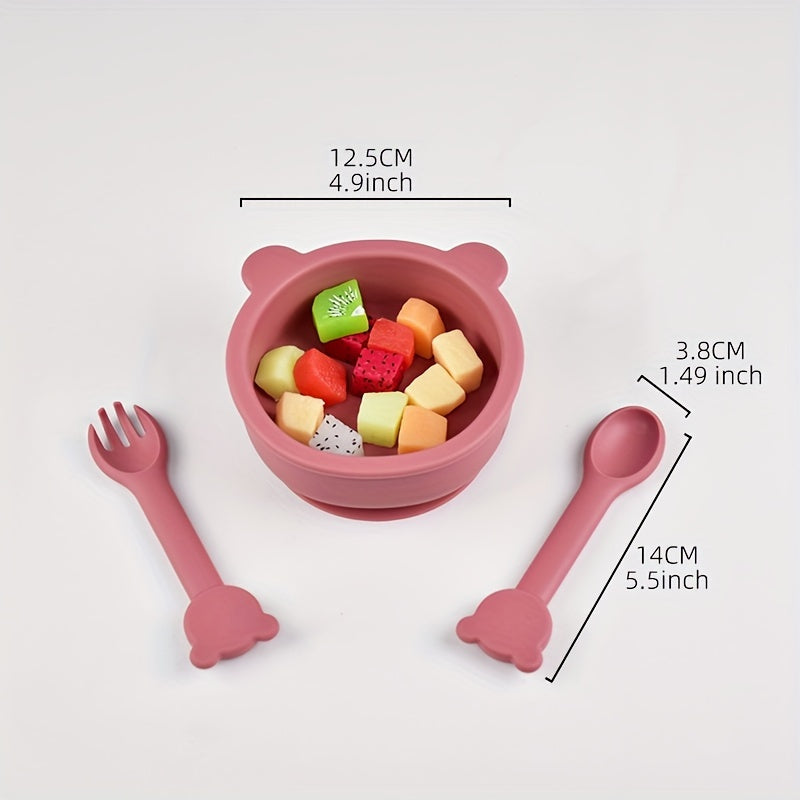 [Bol bébé anti-chute] 1 Ensemble de 3 pièces de bol bébé complémentaire avec couvercle, ensemble de vaisselle pour bébé 
