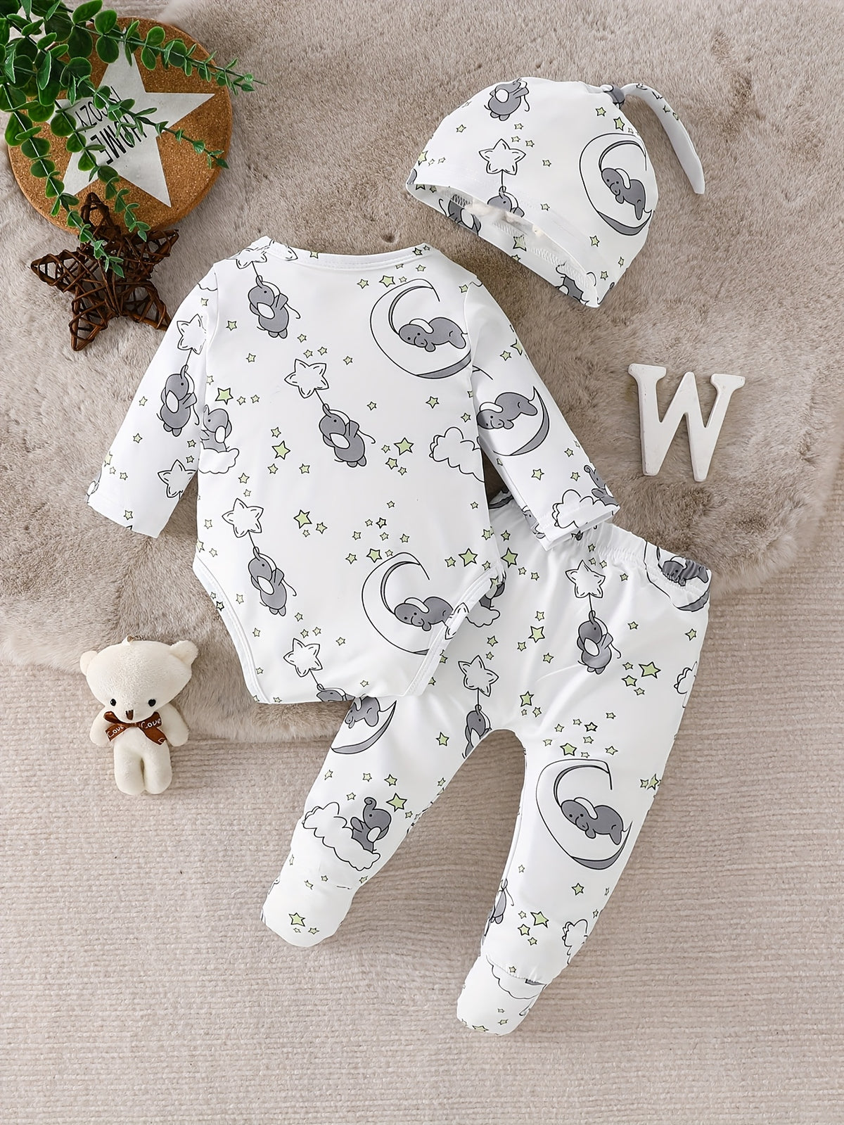 Ensemble pyjama et pantalon à motif éléphant — Monptitlou Image