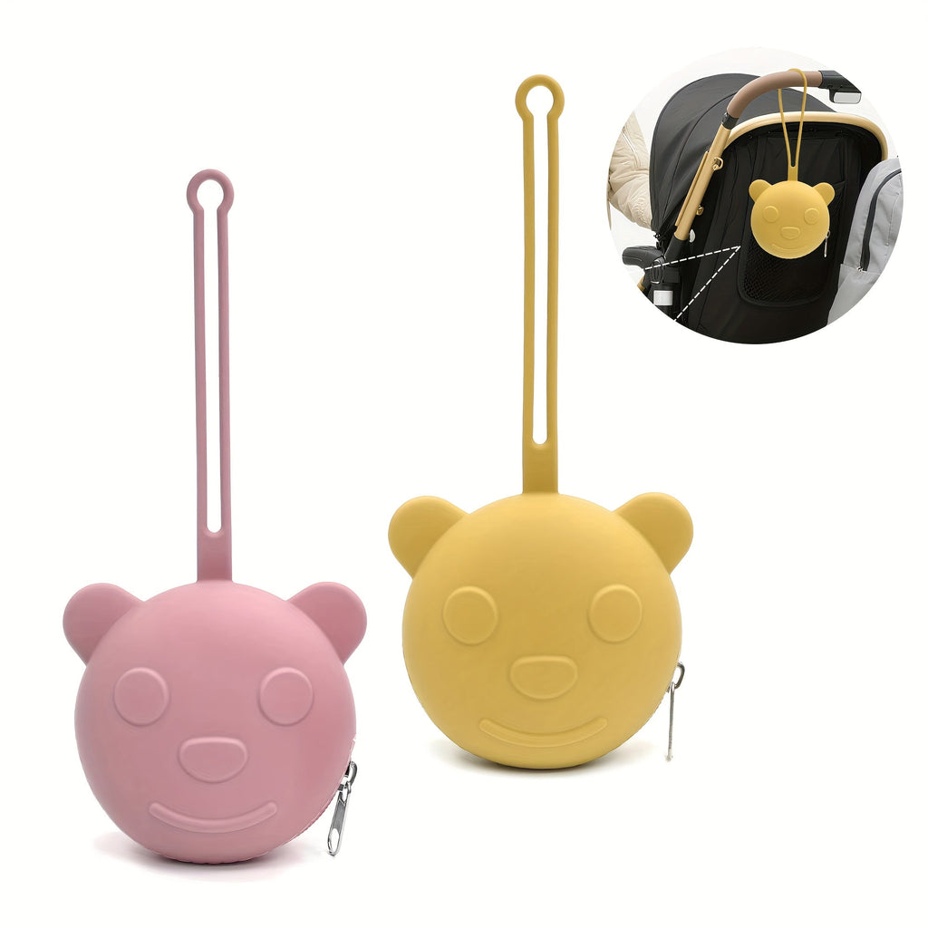 Boîte de rangement pour tétine bébé, sac de voyage portable ours — Monptitlou