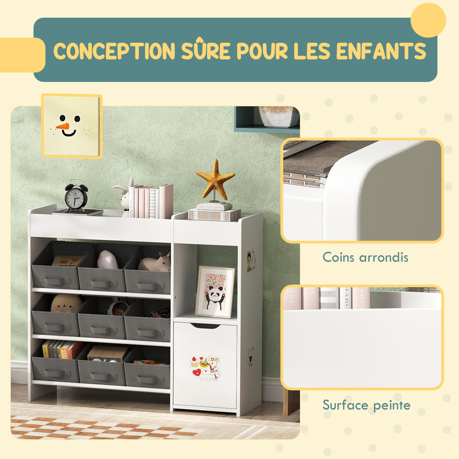 Meuble de rangement AIYAPLAY pour jouets 'S avec 9 tiroirs en tissu et — Monptitlou