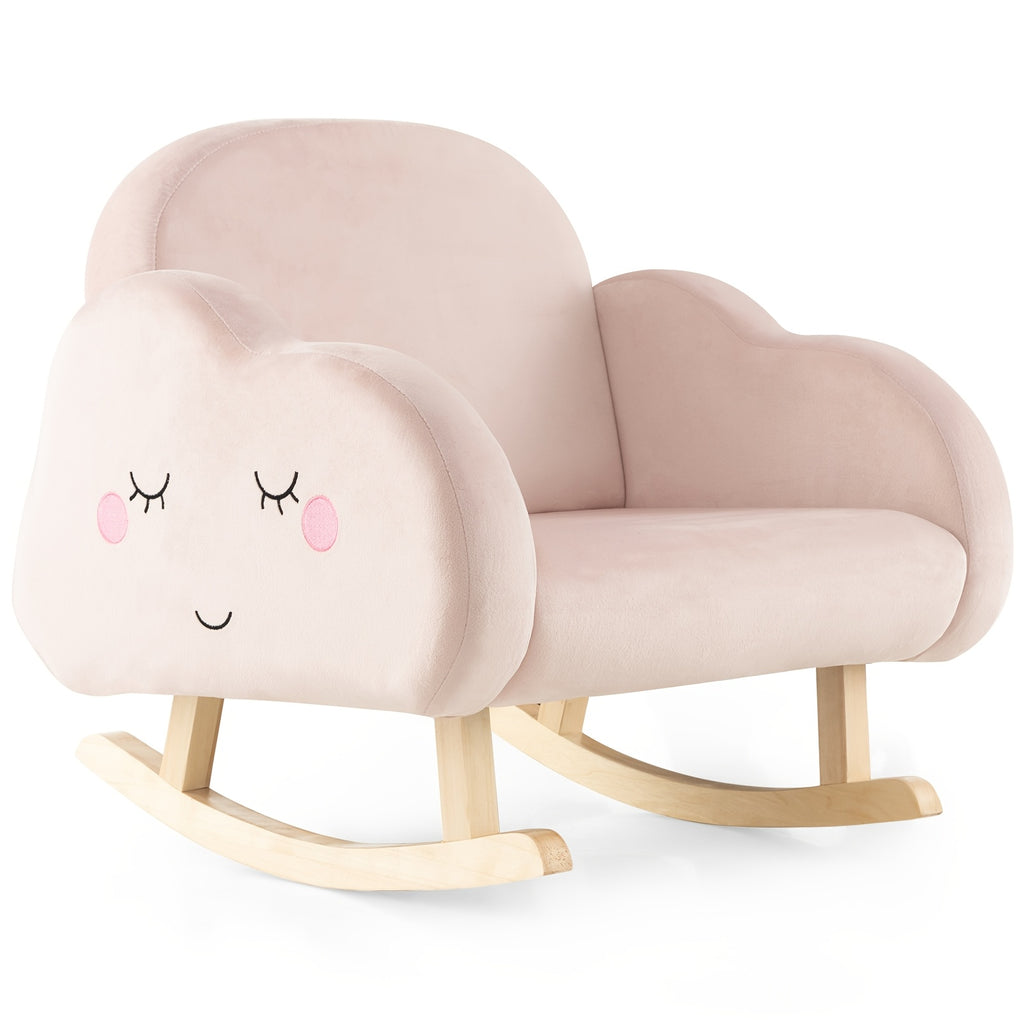 Fauteuil à bascule rembourré, pieds robustes avec embouts — Monptitlou