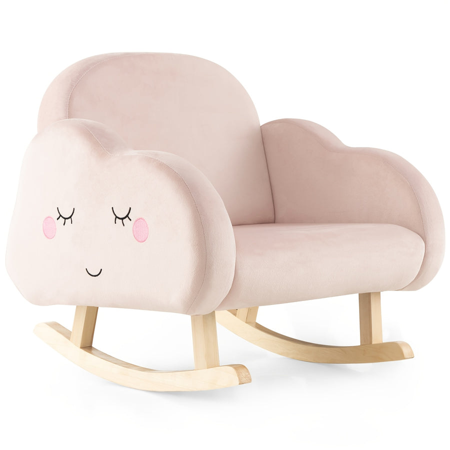 Fauteuil à bascule rembourré, pieds robustes avec embouts — Monptitlou