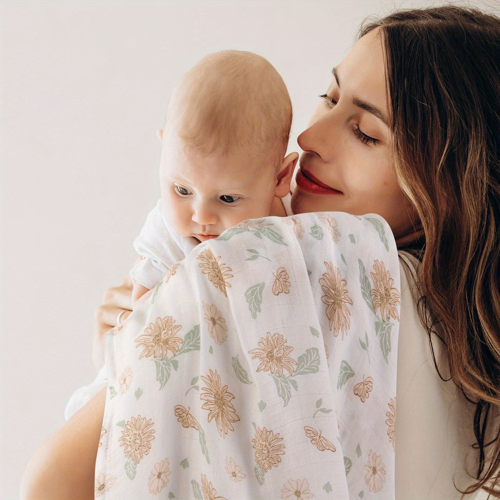 Lot de 6 langes bébé en mousseline de coton — Monptitlou