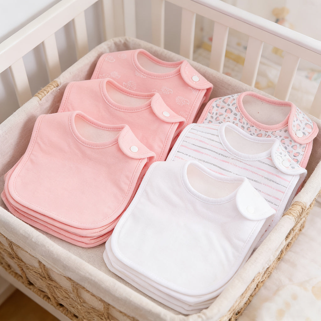 Bavoirs pour bébé, lot de 6 bavoirs à boutons-pression — Monptitlou