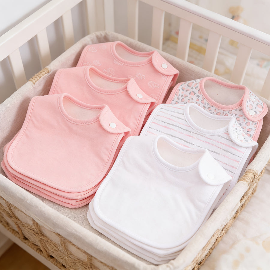 Bavoirs pour bébé, lot de 6 bavoirs à boutons-pression — Monptitlou