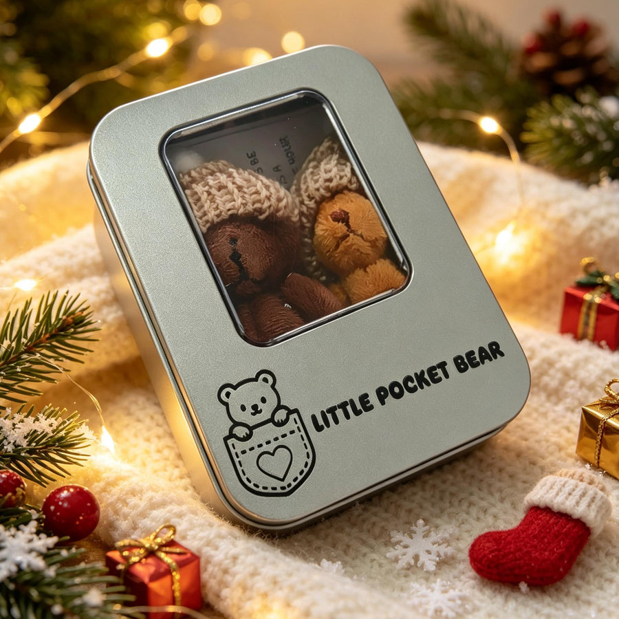 Mon Petit Ours Inquiet, 2 Nounours en Peluche et Carte de Vœux — Monptitlou