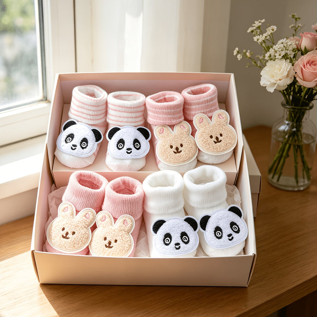 4 paires de chaussettes pour filles, adorables et mignonnes — Monptitlou