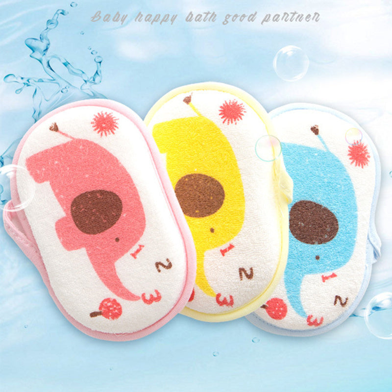 Éponge de bain en coton adorable avec éléphant de dessin animé — Monptitlou Image