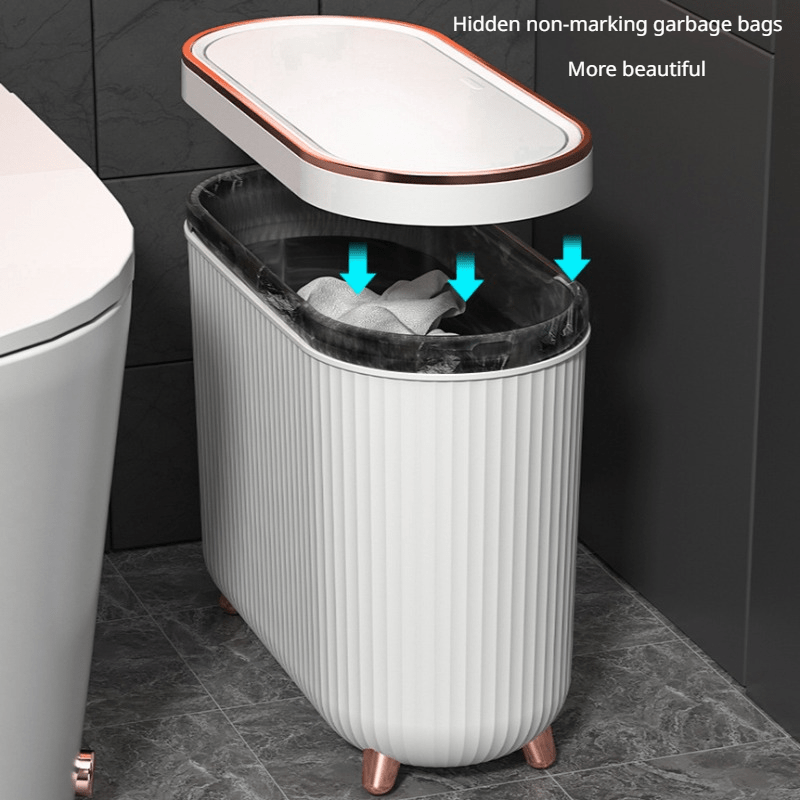 Nouvelle Poubelle de Luxe 12L à Pédale pour Salle de Bain, Cuisine — Monptitlou