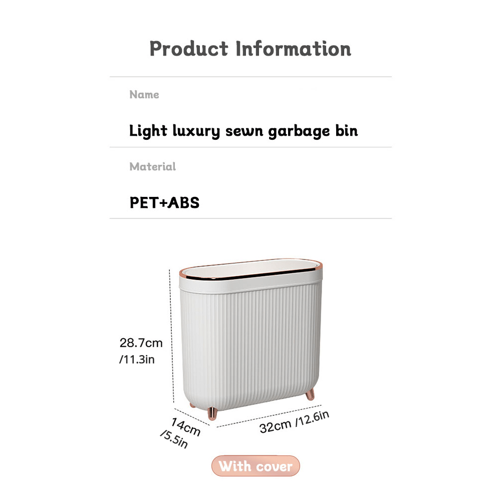 Nouvelle Poubelle de Luxe 12L à Pédale pour Salle de Bain, Cuisine — Monptitlou