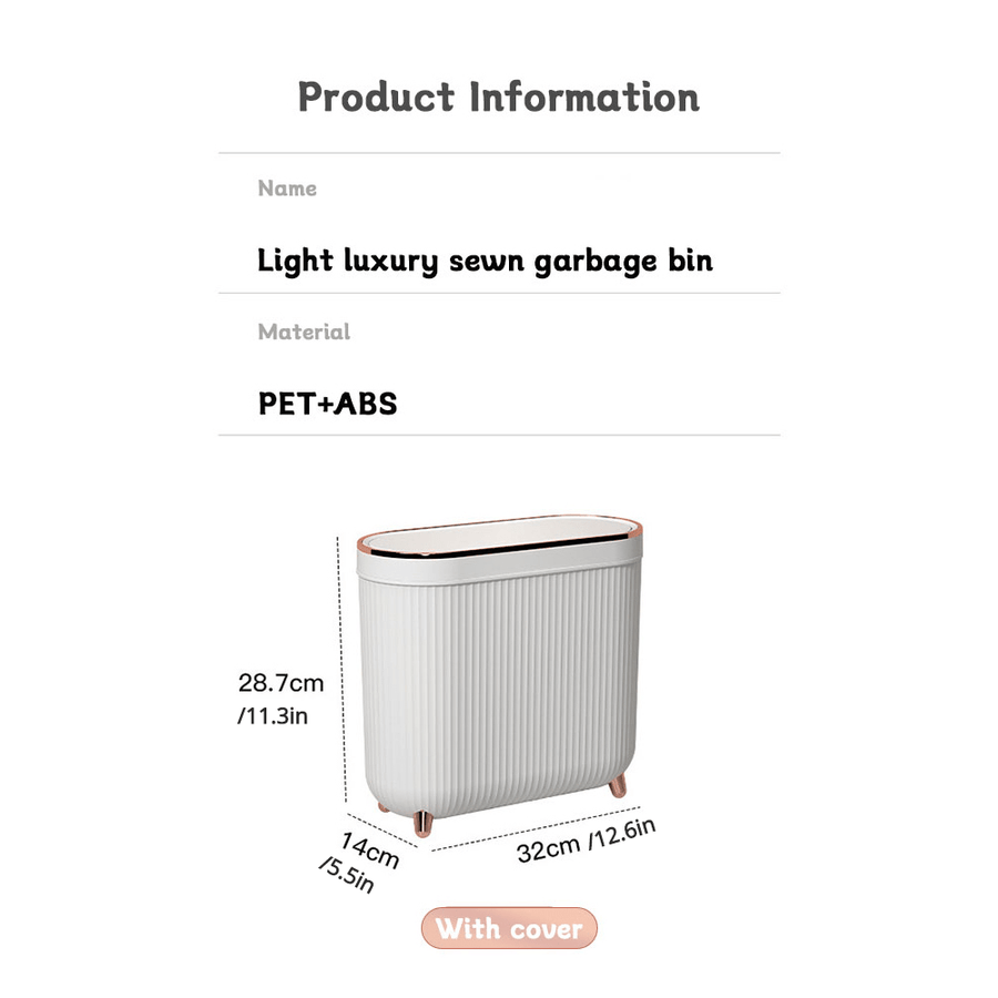 Nouvelle Poubelle de Luxe 12L à Pédale pour Salle de Bain, Cuisine — Monptitlou