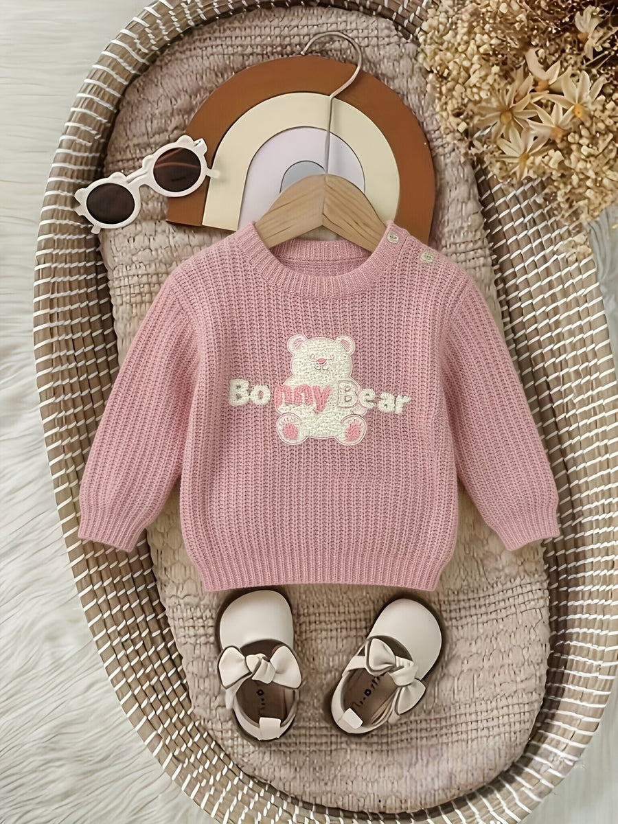 Pull en tricot ours mignon unisexe bébé pour printemps, automne et hiver — Monptitlou