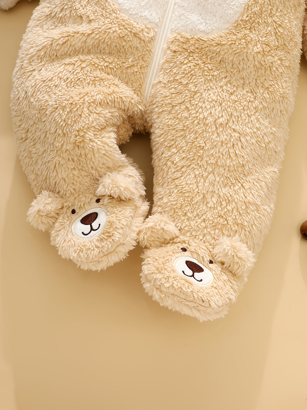 Grenouillère polaire à capuche ourson, 0 à 1 an — Monptitlou