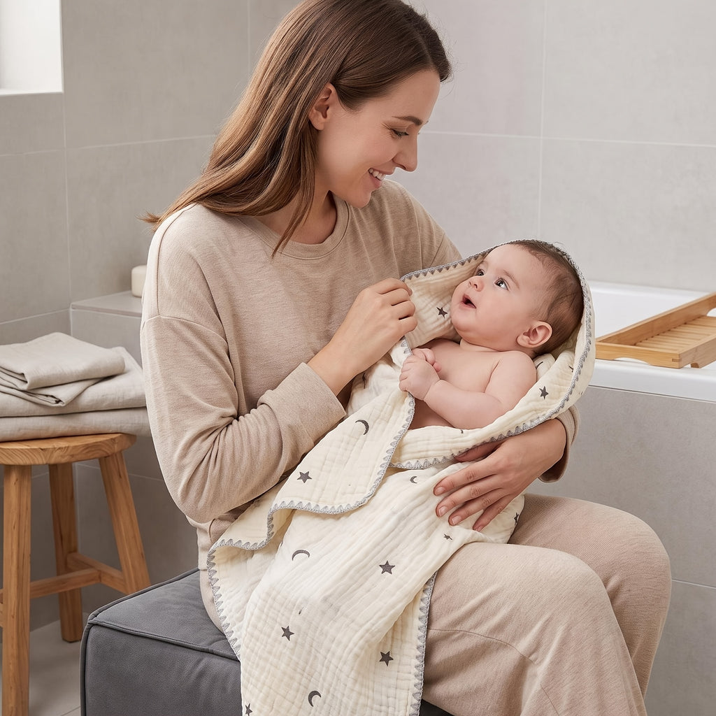 Couverture pour enfant 1 pièce en gaze de coton brodée — Monptitlou