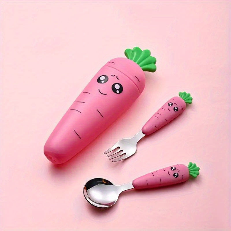 Set de couverts pour enfants motif carotte cartoon — Monptitlou