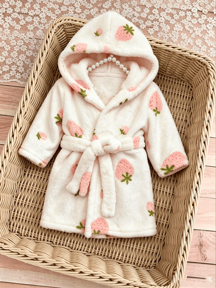 Peignoir à capuche pour enfants, Chemise de nuit d'hiver douillette — Monptitlou