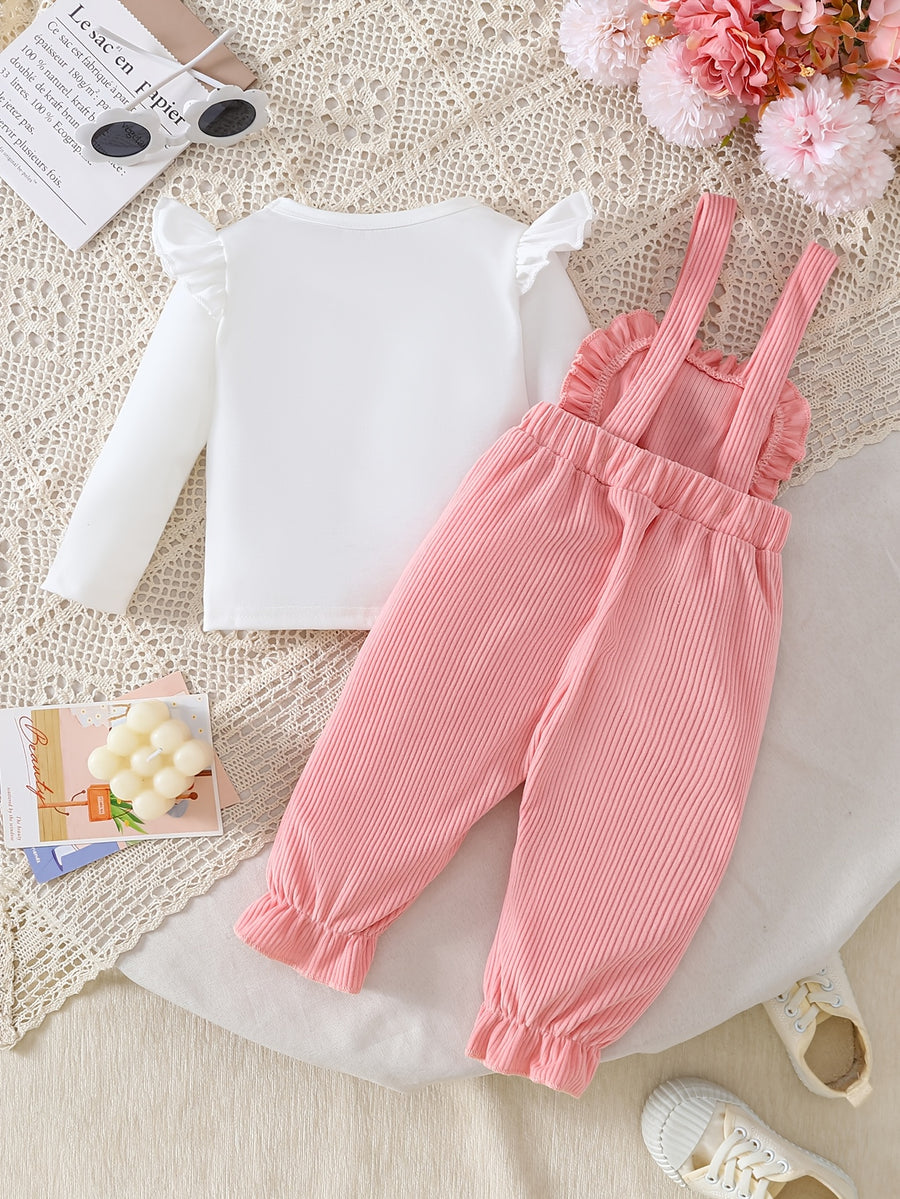 Ensemble deux pièces pour bébé fille tendance : haut à manches à — Monptitlou
