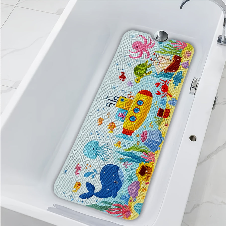 1 tapis de bain, Baleine de profonde, Pieuvre, Tortue, Sous-marin — Monptitlou