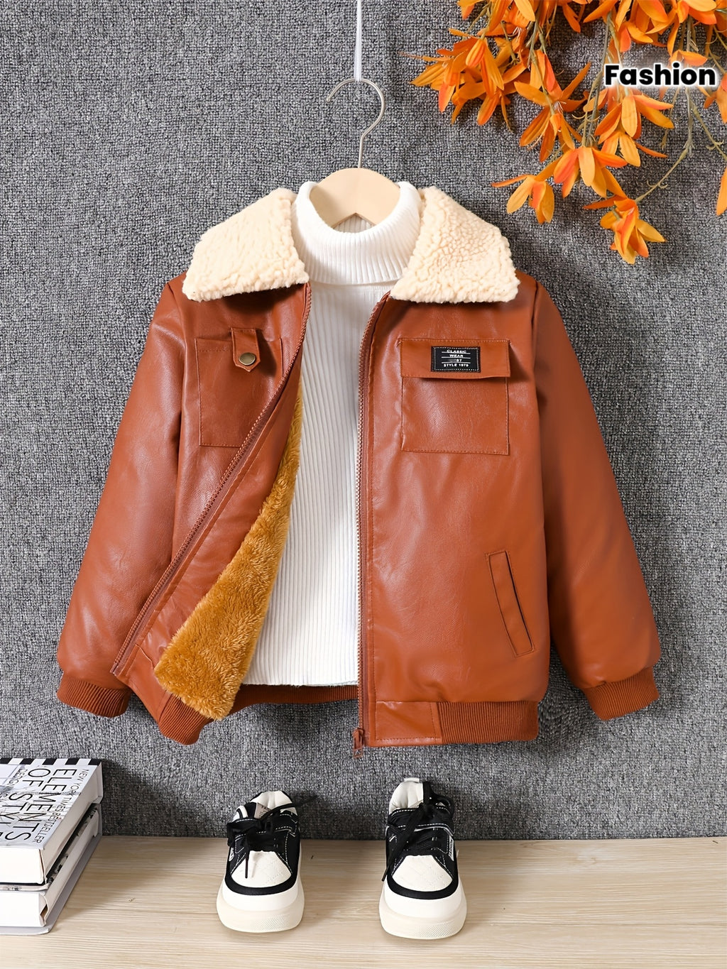 Veste doublée polaire pour garçons automne hiver épaisse tendance 2025 — Monptitlou