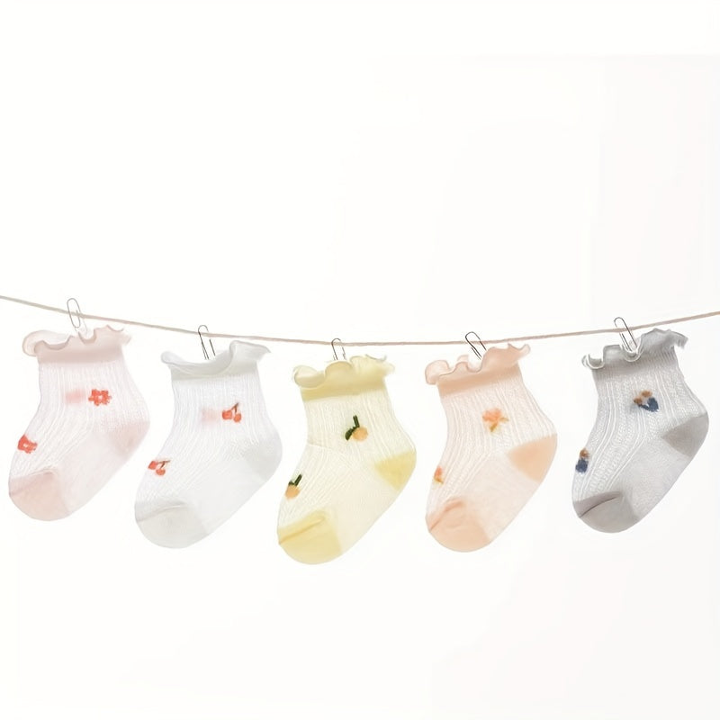 5 paires ou 3 paires de chaussettes princesse en maille fine pour bébé — Monptitlou