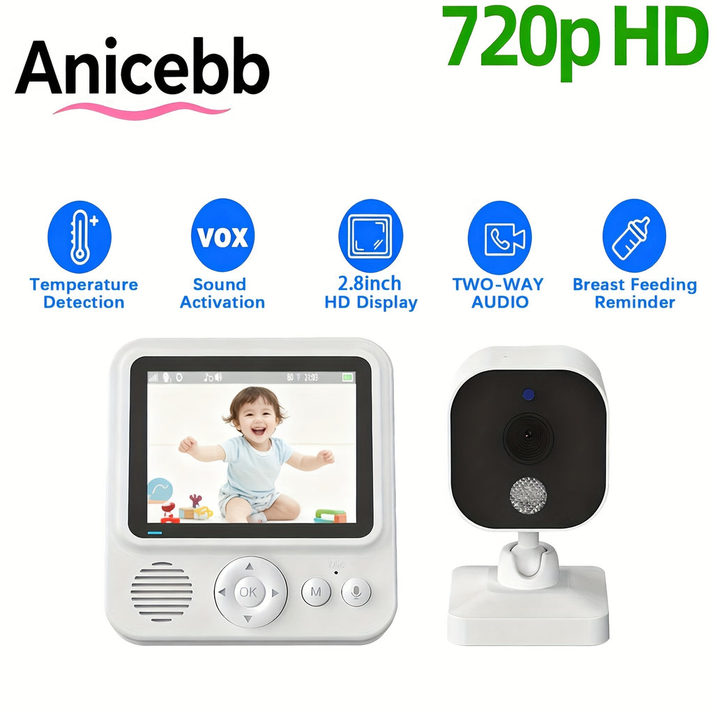 Écran vidéo IPS de 7,11 cm avec audio bidirectionnel, 8 berceuses — Monptitlou