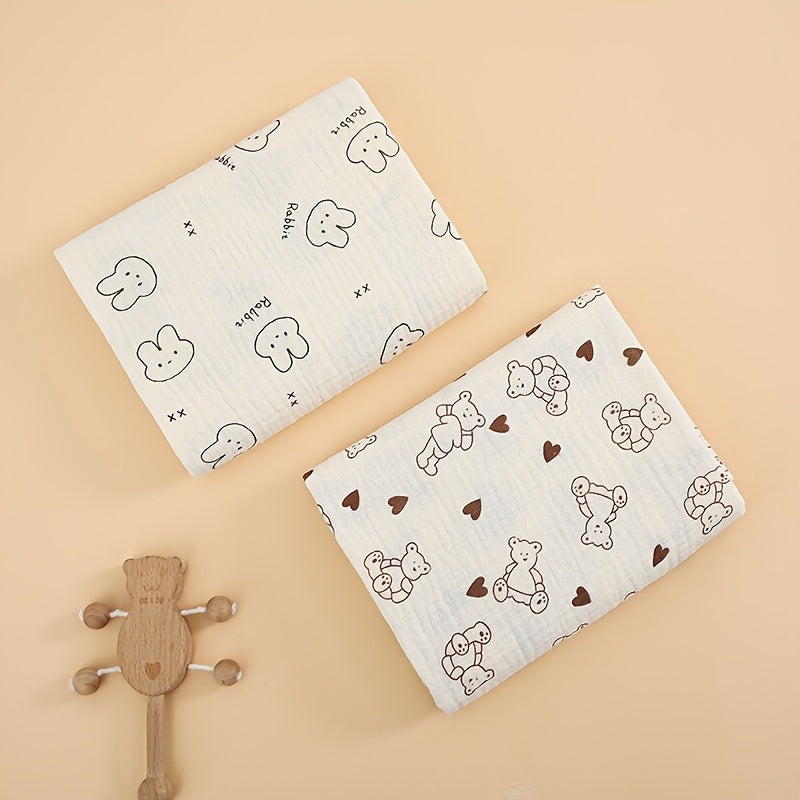 Lot de 2 langes bébé en double gaze de coton — Monptitlou