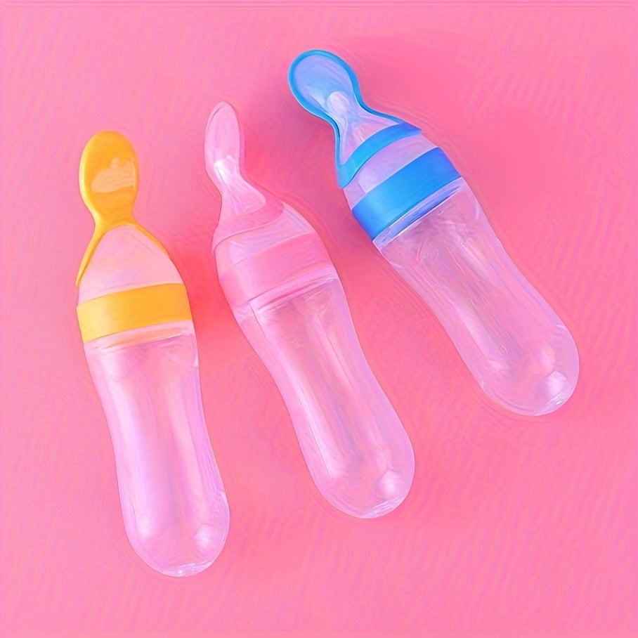 Distributeur de nourriture pour bébé en silicone avec cuillère — Monptitlou