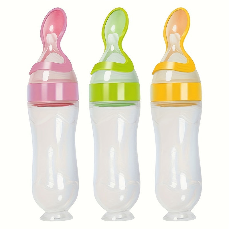 Tétine d'alimentation pour bébé en silicone avec cuillère et ventouse — Monptitlou