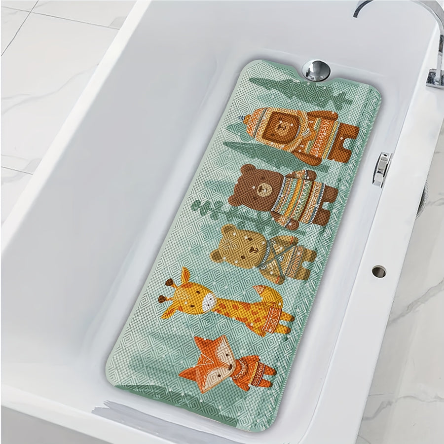 1 tapis de bain pour baignoire, motif animaux de la forêt — Monptitlou