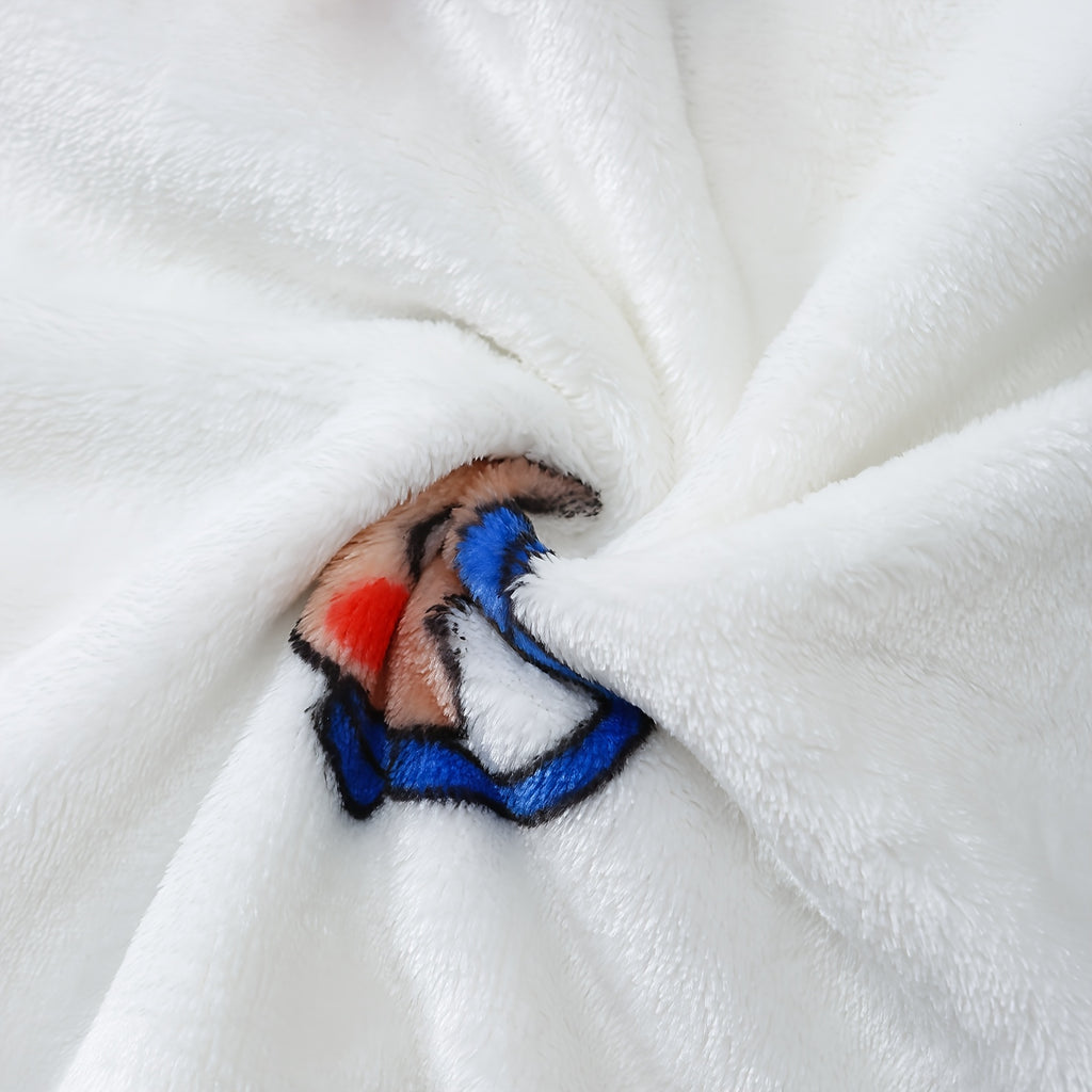 Ours en peluche à manches longues en flanelle réversible avec fermeture — Monptitlou