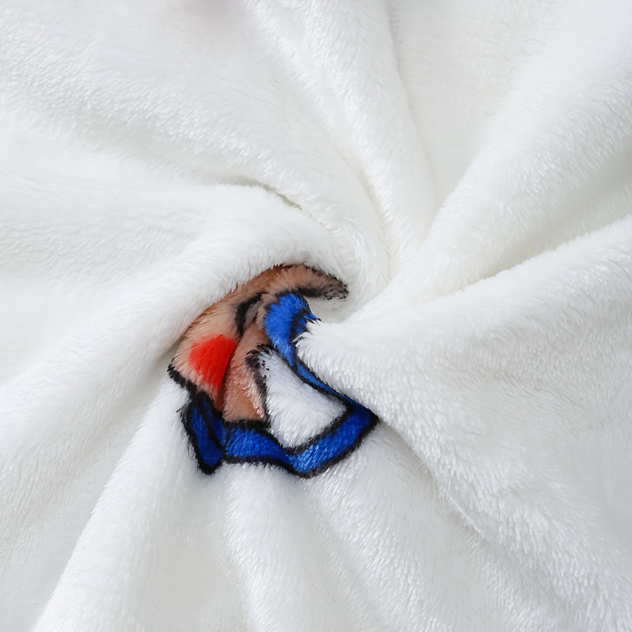 Ours en peluche à manches longues en flanelle réversible avec fermeture — Monptitlou