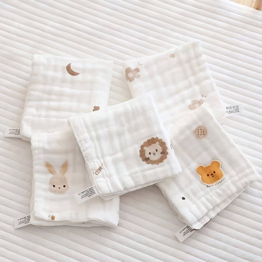Serviette Carrée Bébé, Motif Cartoon Mignon — Monptitlou