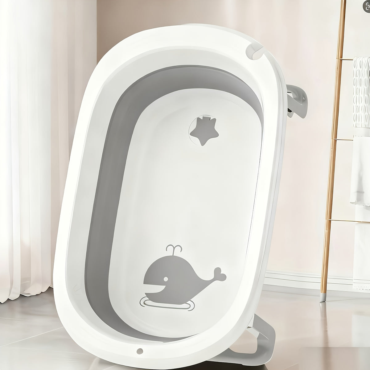 Baignoire pour bébé, trois couleurs au choix, motif mignon de baleine — Monptitlou Image