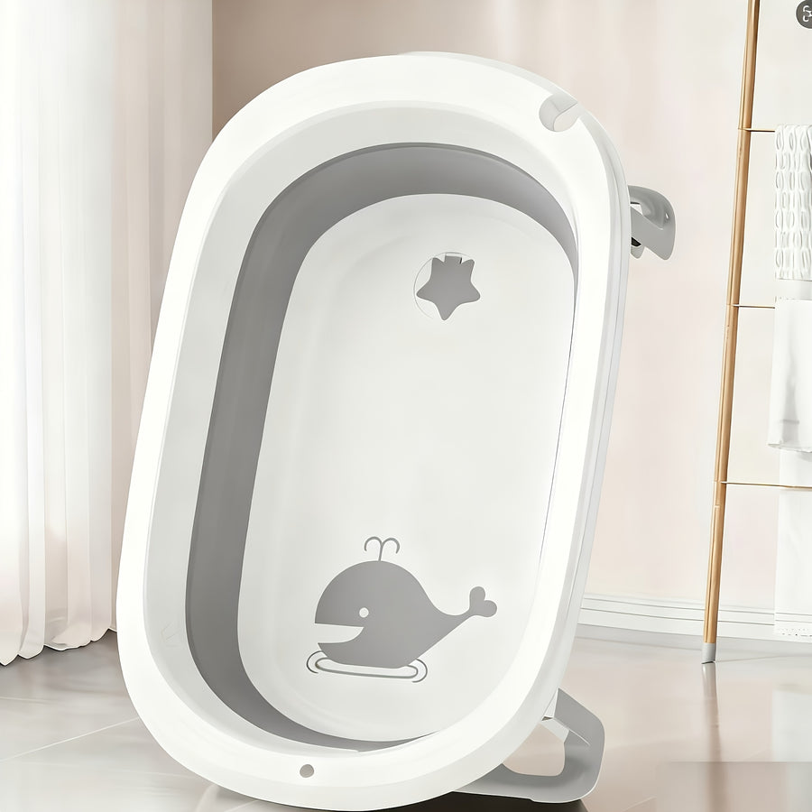 Baignoire pour bébé, trois couleurs au choix, motif mignon de baleine — Monptitlou