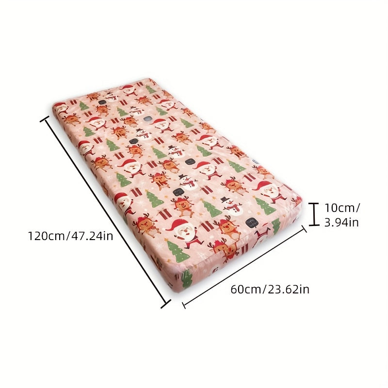 Matelas de berceau, tissu de Noël respirant, fermeture éclair — Monptitlou
