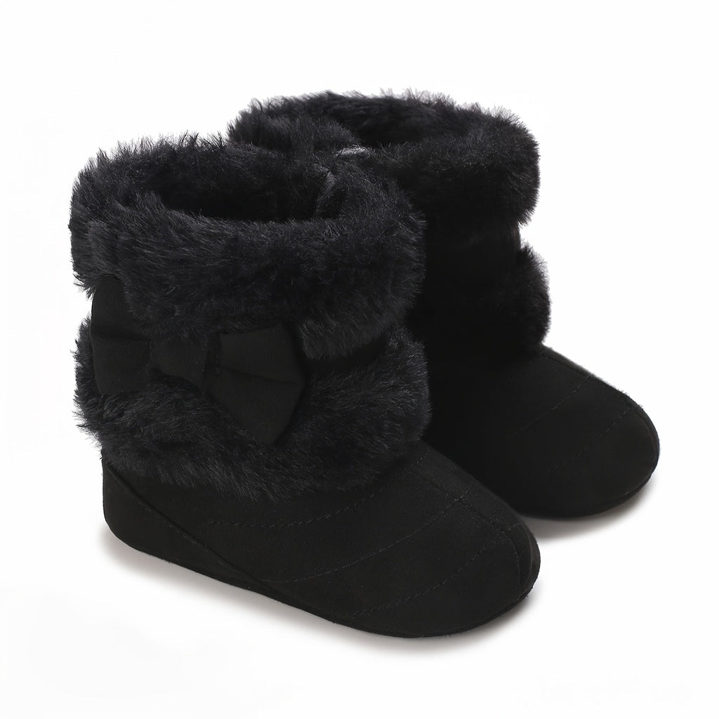 Bottes bébé chaudes hiver polyvalentes mode, avec nœud, 0-1 an — Monptitlou