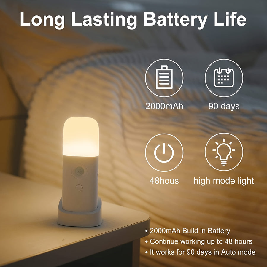 Veilleuse LED à Détecteur de Mouvement Humain, USB Rechargeable — Monptitlou
