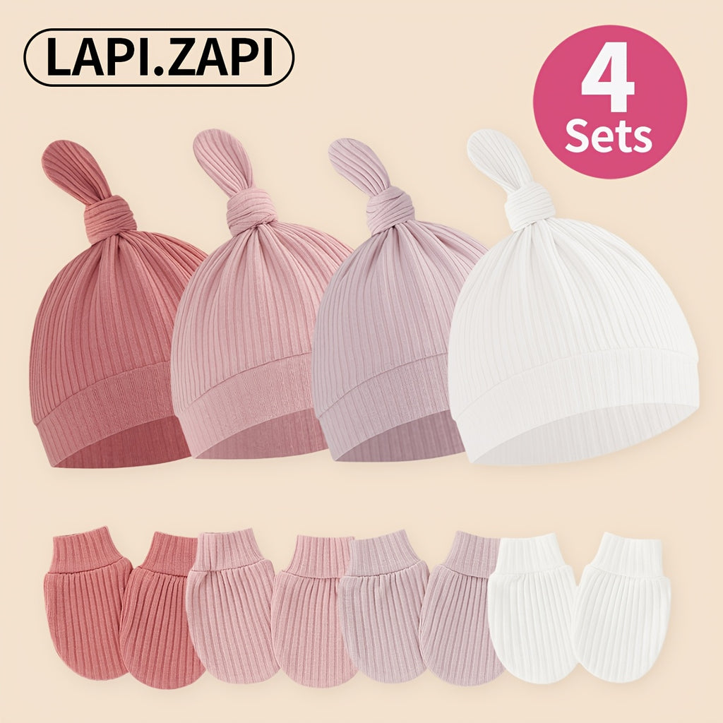 LAPI.ZAPI Lot de 4 pour nouveau-nés et enfants de 0 à 3 mois : Bonnet — Monptitlou