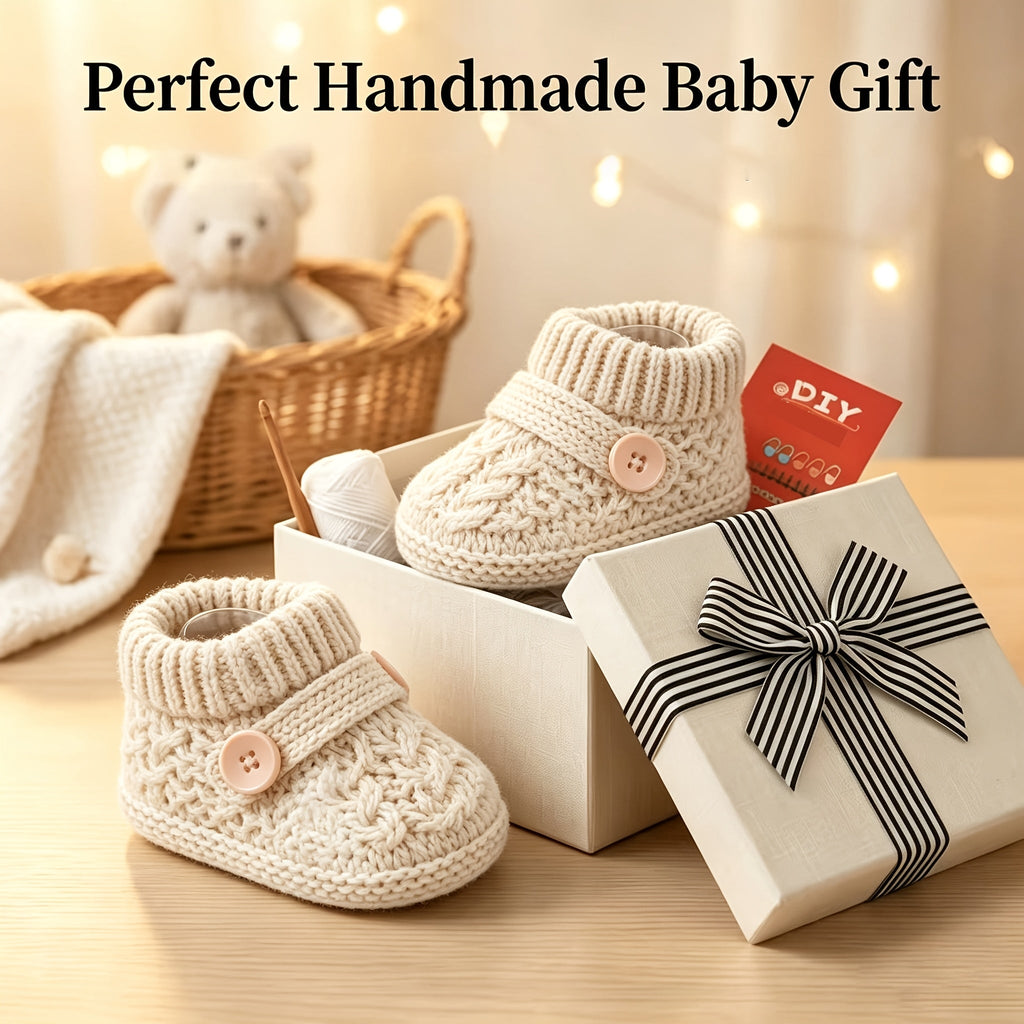 Paires de chaussures de bébé tricotées avec animaux mignons — Monptitlou